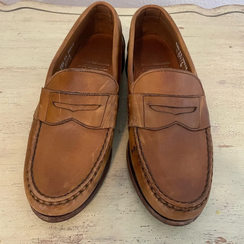 Allen Edmonds Cavanaugh Slip On Dress Penny Loafer Calfskin Leather Men Sz 8.5 A